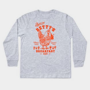 "Bossy Betty's Breakfast Bar" Cute Retro Diner Design Kids Long Sleeve T-Shirt